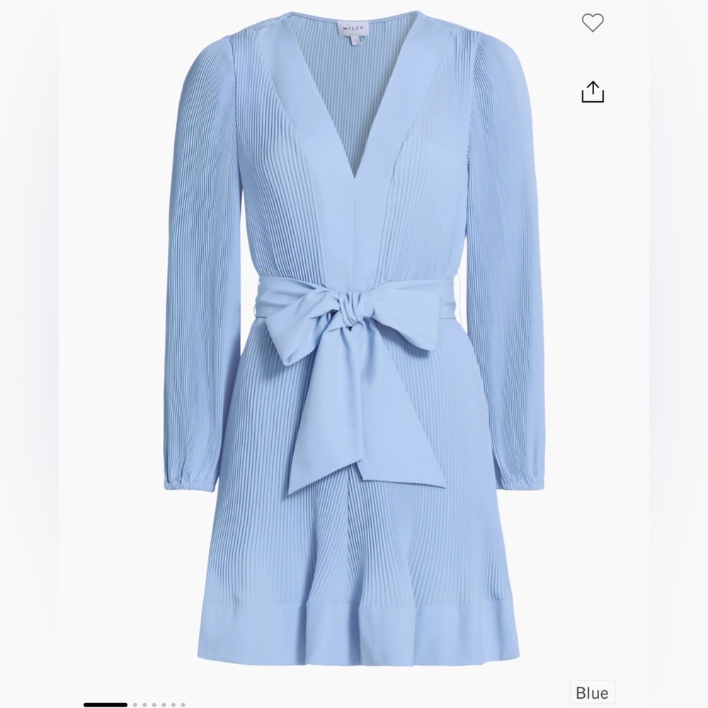 Milly Liv-Pleated tie waist mini dress